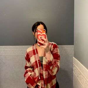 AMERICAN EAGLE RED FLANNEL WITH HOOD